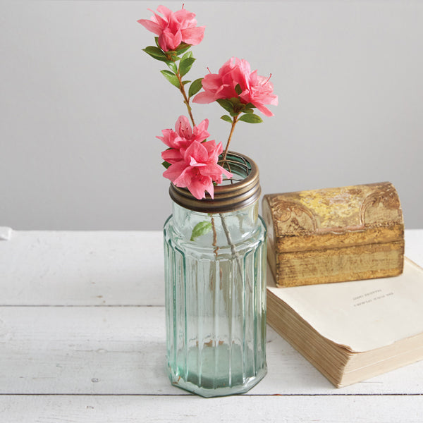 Load image into Gallery viewer, Flower Frog with Recycled Glass Jar
