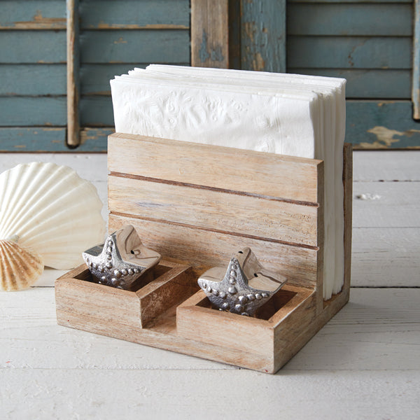 Load image into Gallery viewer, Starfish Salt, Pepper, and Napkin Holder - Box of 2
