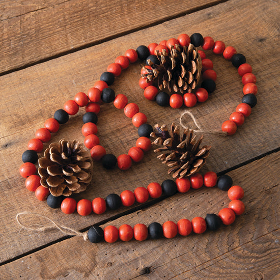 Decorative Wood Beads - Orange