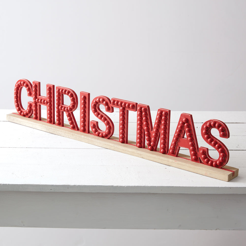 Load image into Gallery viewer, Hobnail Tabletop Christmas Sign
