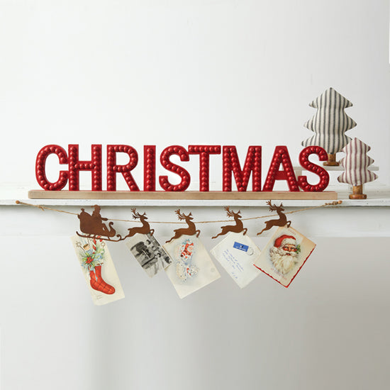 Load image into Gallery viewer, Hobnail Tabletop Christmas Sign
