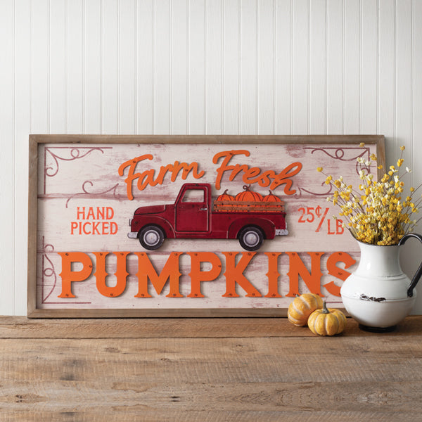 Load image into Gallery viewer, Farm Fresh Pumpkins Wall Sign
