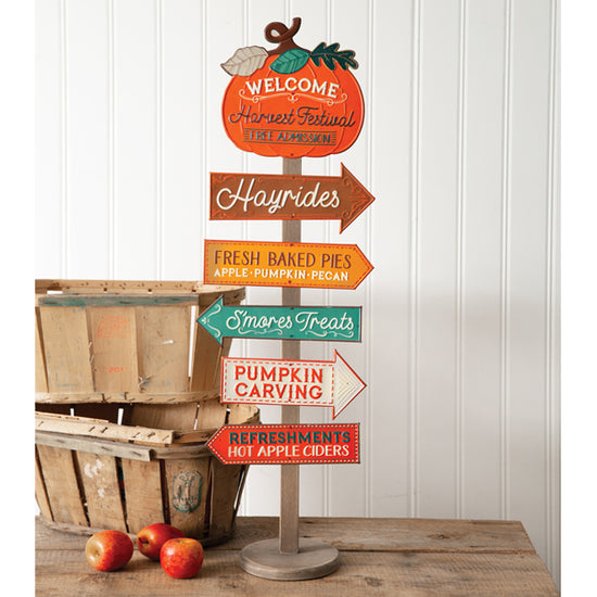 Load image into Gallery viewer, Harvest Festival Directional Sign Stand
