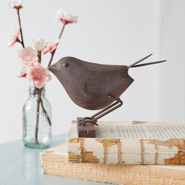 Perched Songbird Shelf Sitter
