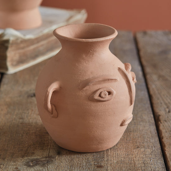 Load image into Gallery viewer, PRE ORDER - Abstract Face Terra Cotta Jug
