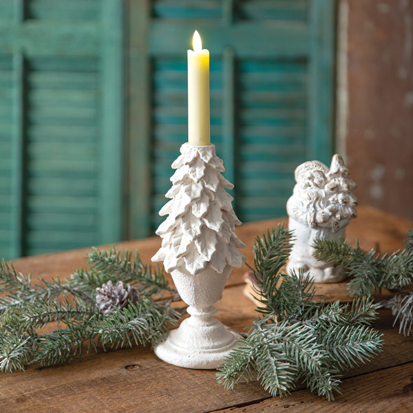 Large Winter Tree Taper Candle Holder