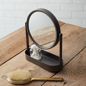 Modern Tabletop Vanity Mirror with Tray