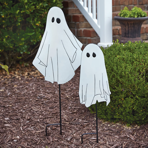 Set of Two Ghost Garden Stakes