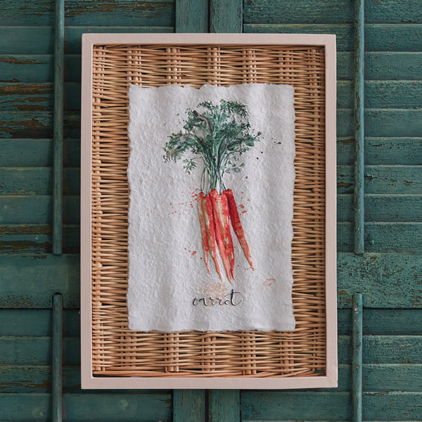 Load image into Gallery viewer, Framed Carrot Basket Art
