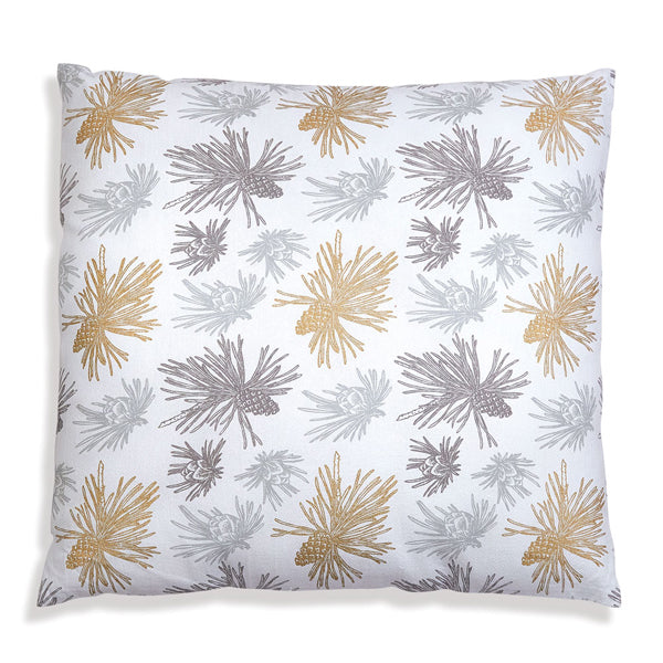 Load image into Gallery viewer, Gold and Silver Pine Bough Throw Pillow
