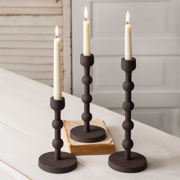 Load image into Gallery viewer, Set of Three Laurel Candle Holders
