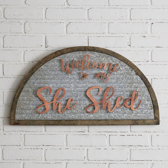 Load image into Gallery viewer, Galvanized She Shed Sign

