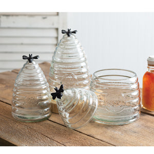 Small Honey Hive Glass Canister