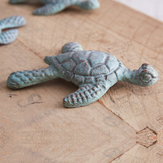 Decorative Verdigris Sea Turtle - Box of 4