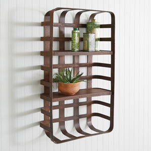 tobacco basket in bathroom Rustic Tobacco Basket Wall Shelf – The Cottage Store