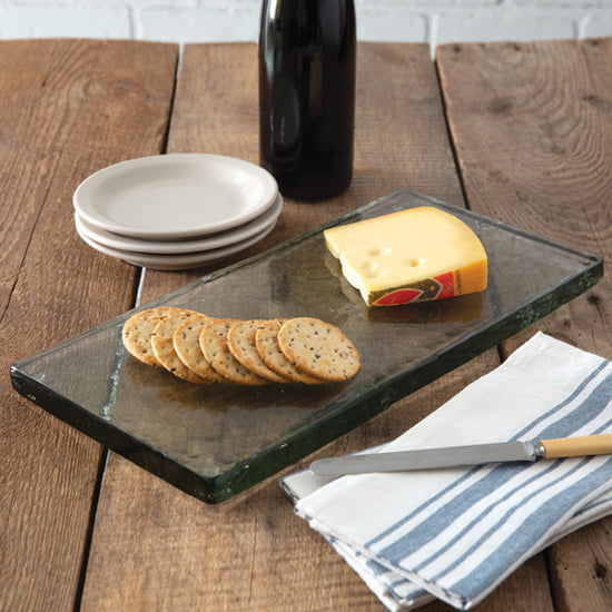 Blocked Glass Cheese Board