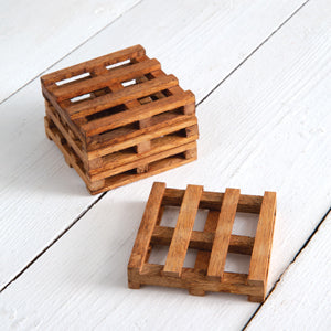 Load image into Gallery viewer, Set of Four Wood Pallet Coasters
