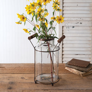 Milk Can Flower Glass Vase