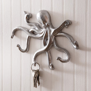 Metal Octopus Wall Hooks - Box of 2