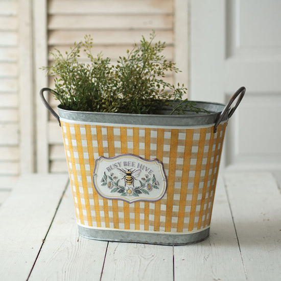 Load image into Gallery viewer, Busy Bee Hive Galvanized Bucket
