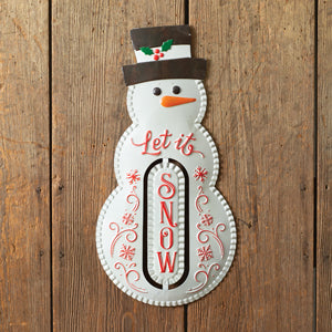 Let It Snow Snowman Wall Sign