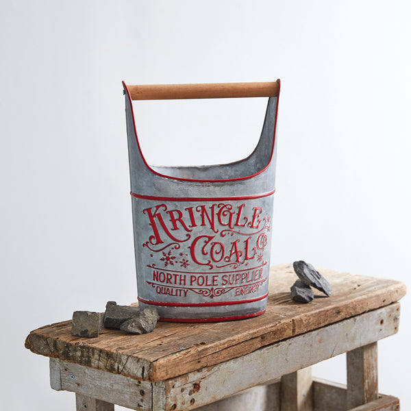 Kringle Coal Bucket with Wooden Handle