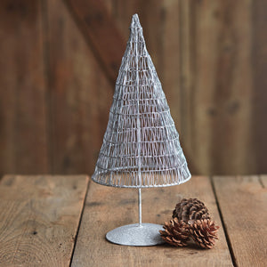 Large Antique Wire Tree in White