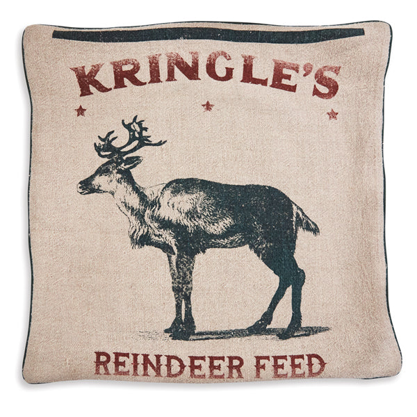 Kringle's Reindeer Feed Double Sided Throw Pillow DISC