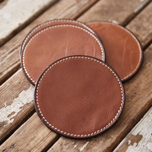 Load image into Gallery viewer, Set of Four Leather Coasters
