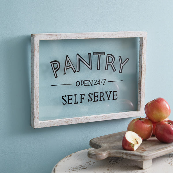Glass Paned Pantry Wall Sign - dISC