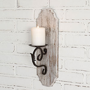 Load image into Gallery viewer, White Wood Pillar Candle Sconce
