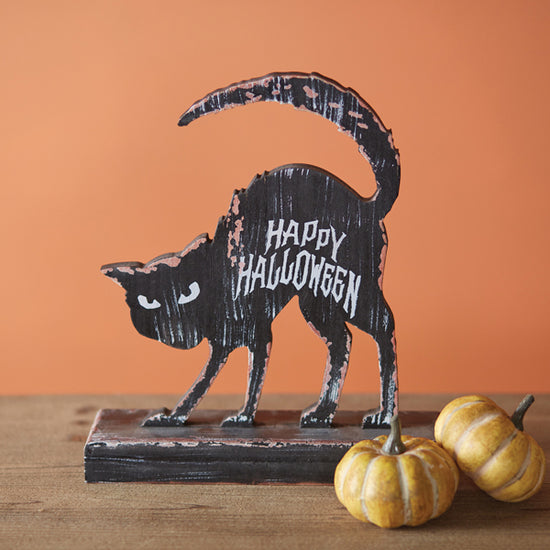 Hair-raising Halloween Cat Tabletop Sign