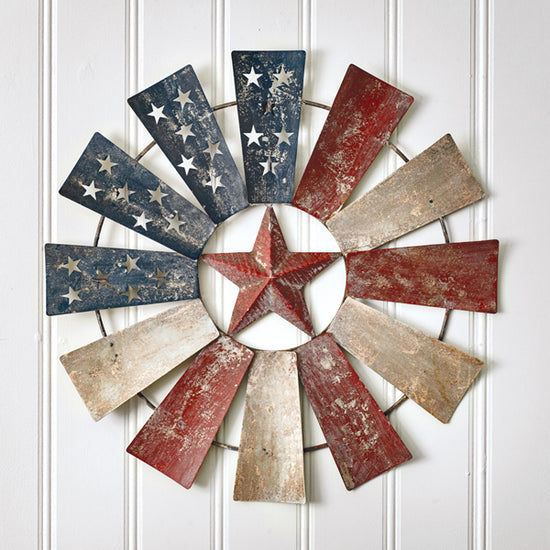 American Flag Windmill Wall Decor