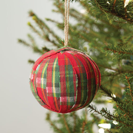 Anchorage Plaid Fabric Ornament