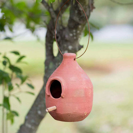 Load image into Gallery viewer, Large Terra Cotta Hanging Birdhouse
