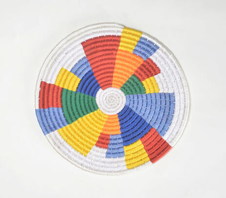 Handwoven spiral colorpop wall plate (Handwoven)